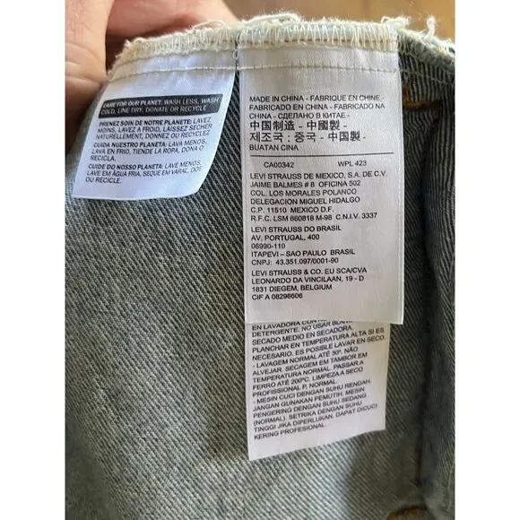 LEVI STRAUSS & CO Levi's Blue White Tie Dye Denim Jacket   Mens Size Large - Picture 6 of 11